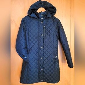 Lauren Ralph Lauren Quilted Jacket with Hood Black Small Petite